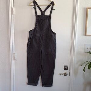 AERIE Corduroy overalls size S charcoal grey color